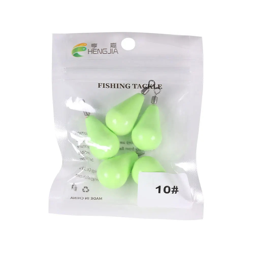 Luminous Olive-Shaped Water Drop Fishing Sinkers (12g-150g)