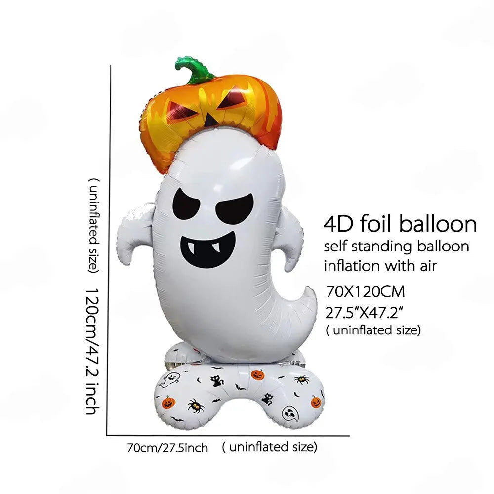Halloween Inflatable Standing Bat & Pumpkin Foil Balloons Party Decor