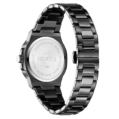 NIBOSI Men's Stainless Steel Analog Quartz Military Watch