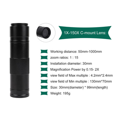 YIZHAN 150X Digital Microscope 4K 60MP HDMI USB
