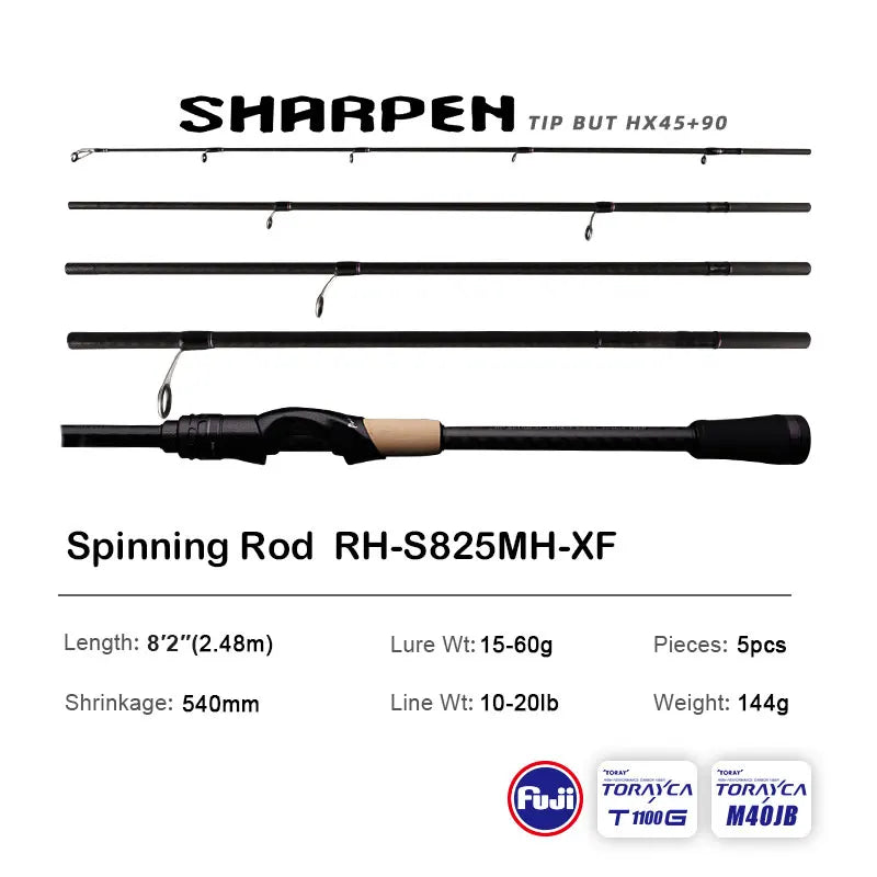 PURELURE SHARPEN Soft Lure Long Spinning and Casting Action Rods