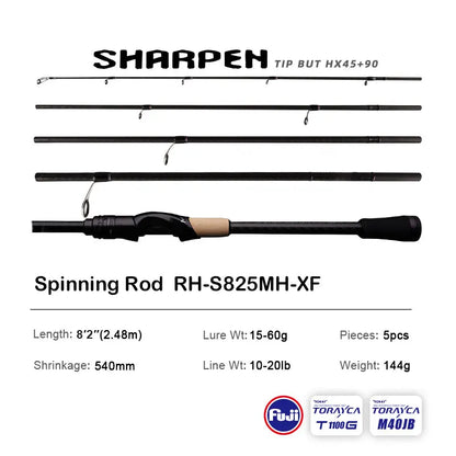 PURELURE SHARPEN Soft Lure Long Spinning and Casting Action Rods