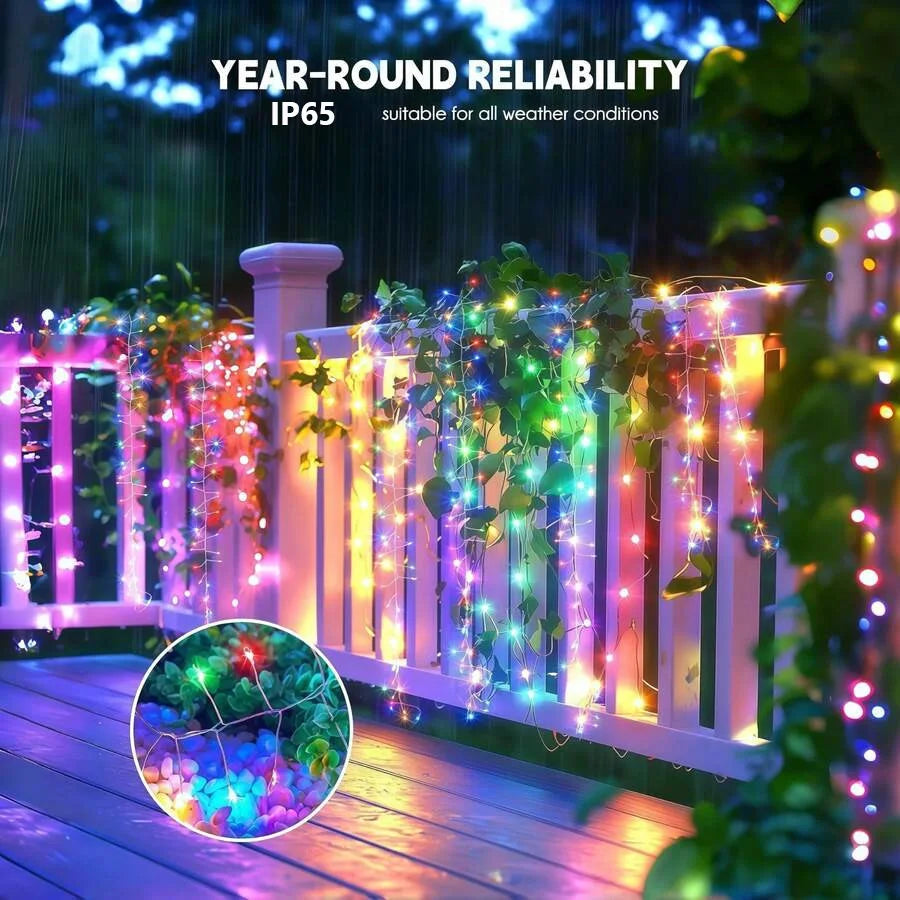 Solar LED Firecracker String Fairy Lights