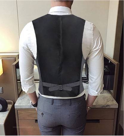 Men's Single-Breasted Slim Fit Formal Business Suit Vest