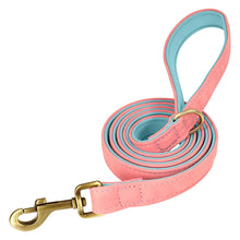 Leather Dog Collar Leash Set Soft Padded