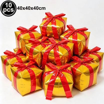 Large Santa Claus Foil Balloons & Christmas Tree Gift Box Decor
