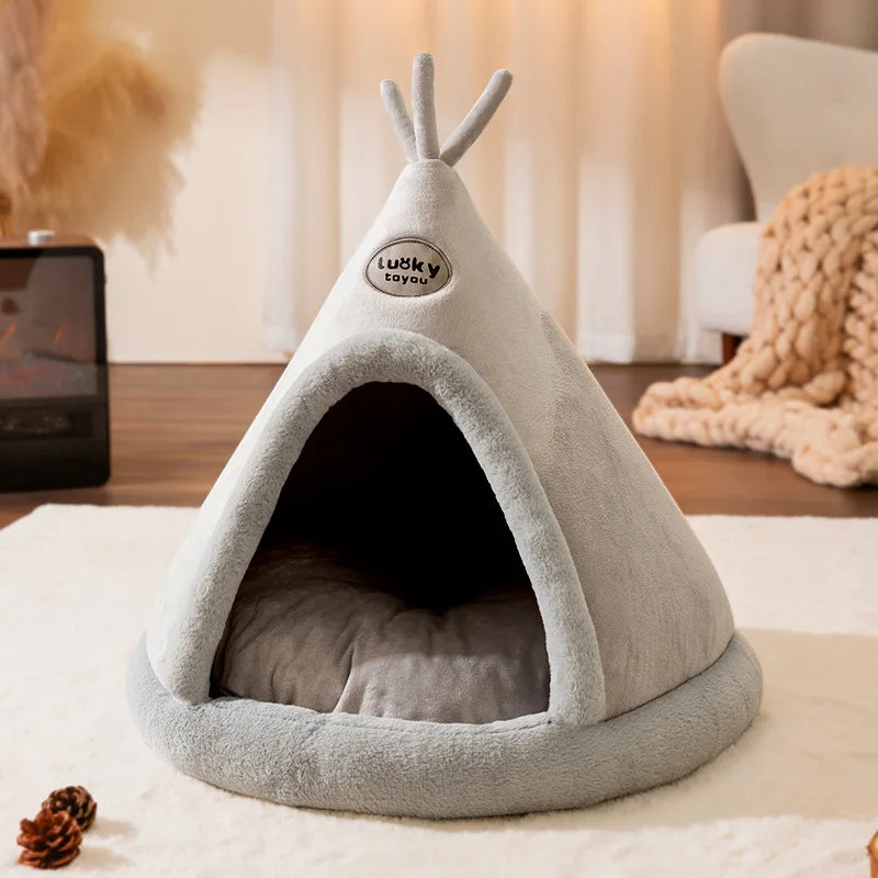 Warm Washable Tent Style Pet Bed