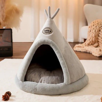 Warm Washable Tent Style Pet Bed