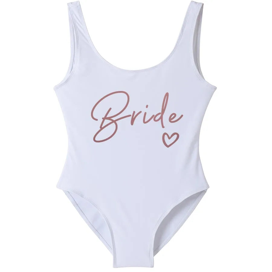 Women’s "Bride" & "Team Bride" One-Piece Swimsuit