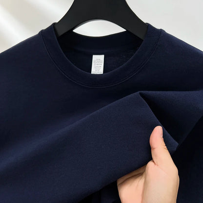 Men's 100% Cotton Solid Color Casual Short-Sleeve T-Shirt