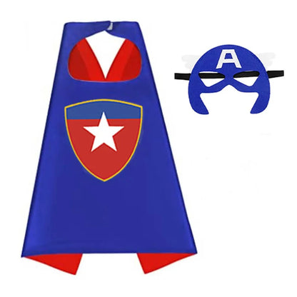 Kids' Superhero Capes & Masks Set – Cartoon Dress-Up Costume Party Favor