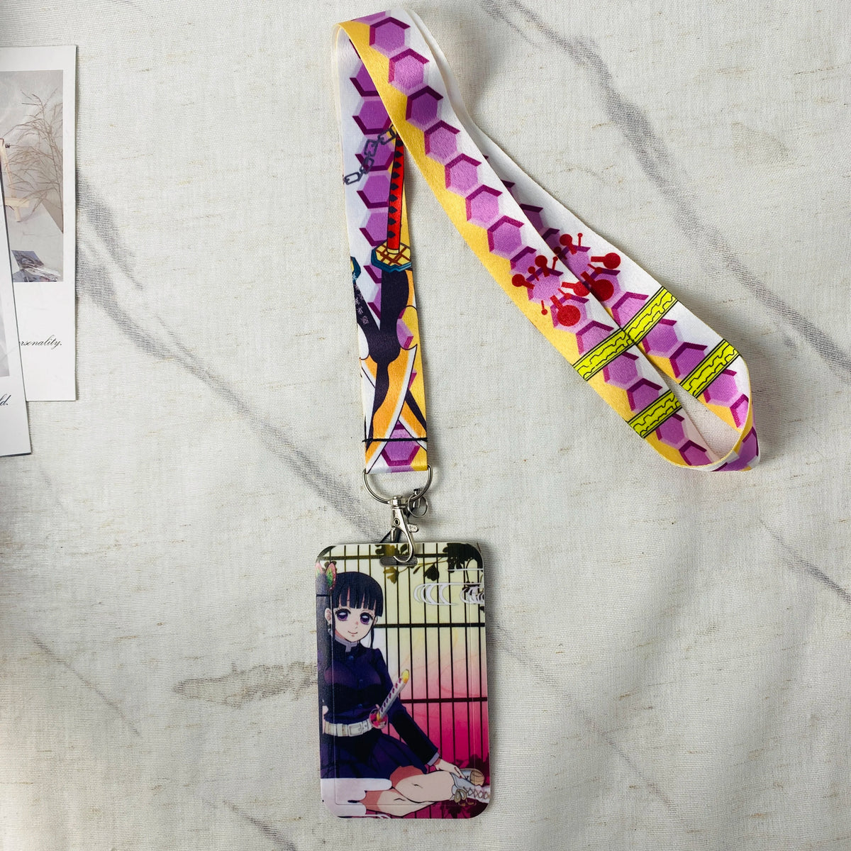 Anime Character Lanyard with ID Card Holder & Keychain