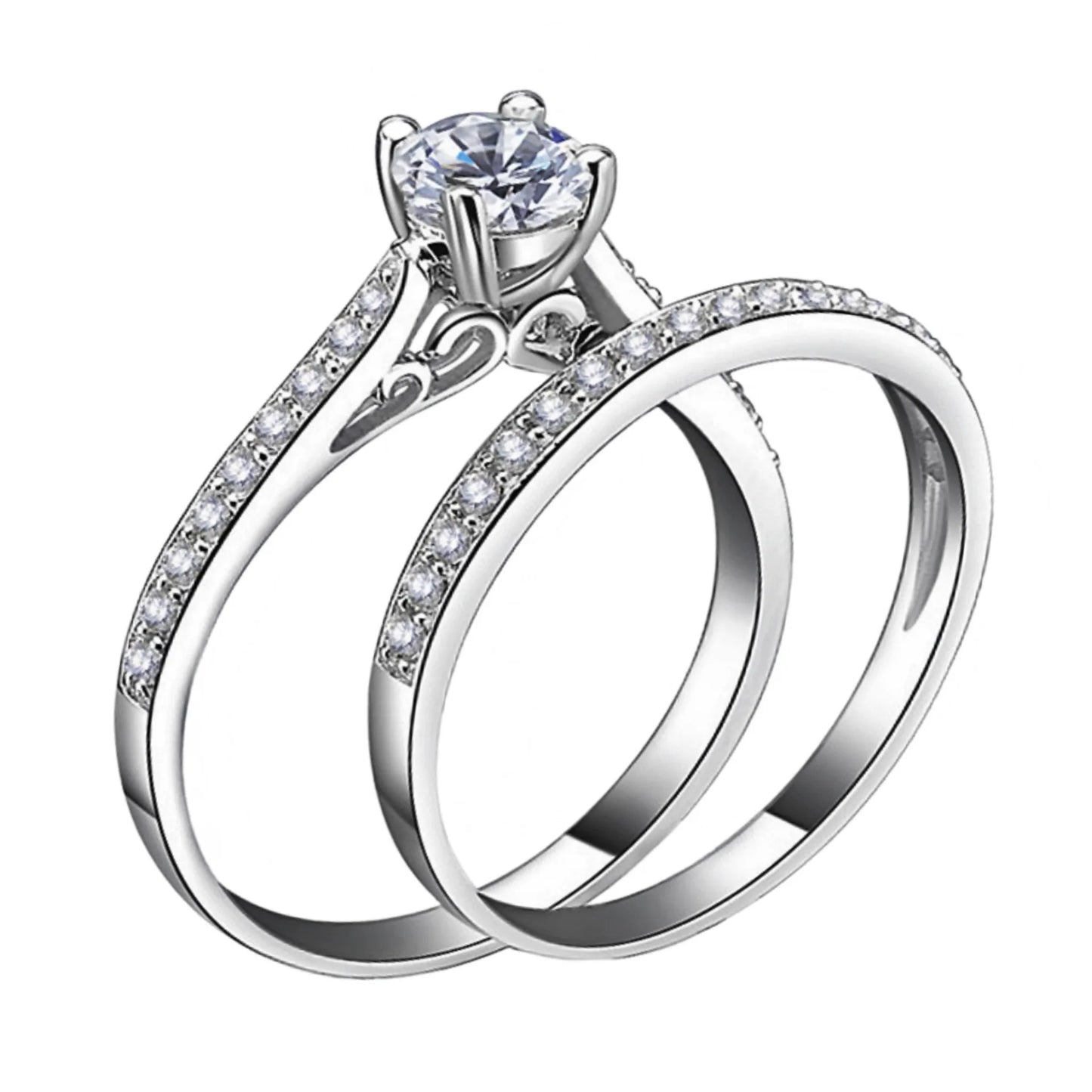 Lihong 925 Sterling Silver Inlaid Ring with Cubic Zirconia