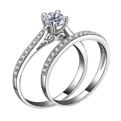 Lihong 925 Sterling Silver Inlaid Ring with Cubic Zirconia