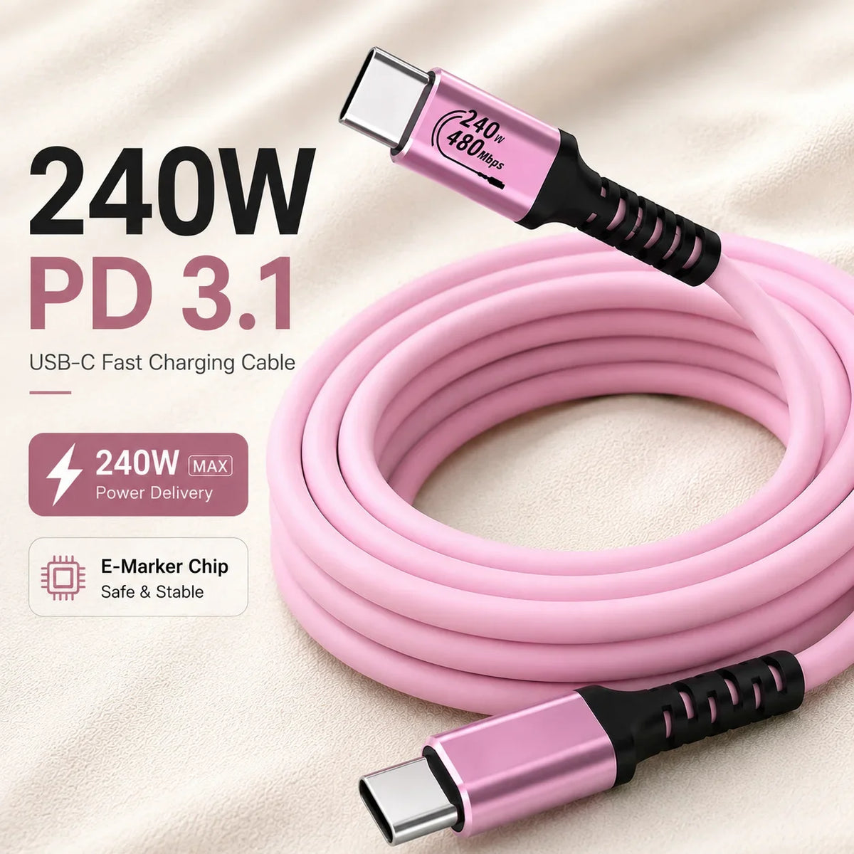 240W USB-C to USB-C PD 3.1 Ultra-Fast Charging Cable
