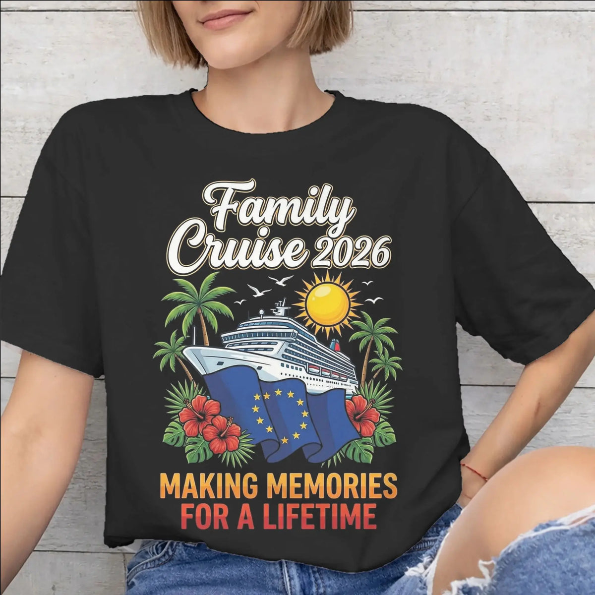 Summer Family Cruise 2026 Cotton T-Shirt – Matching Memories Vacation Tee