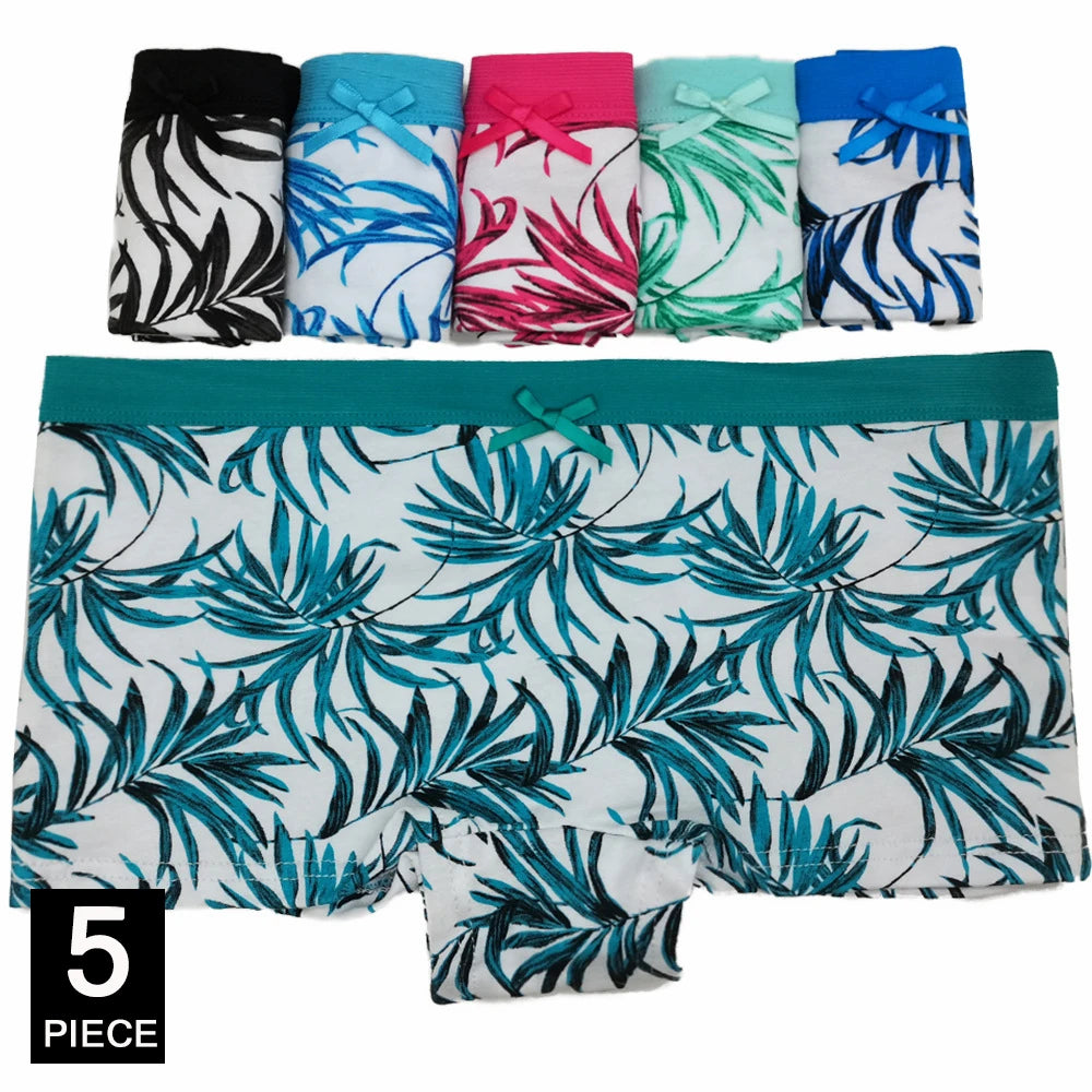 5Pcs Cotton Low Rise Boyshorts