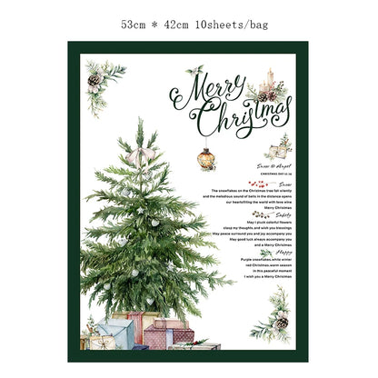 10pcs Christmas Wrapping Paper For Flowers