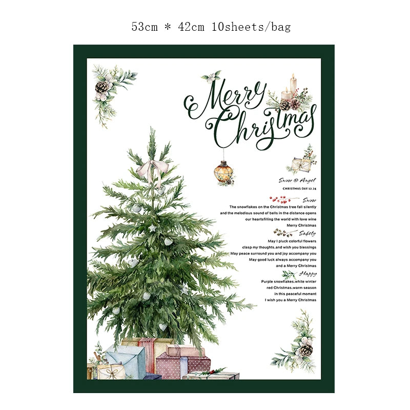 10pcs Christmas Wrapping Paper For Flowers