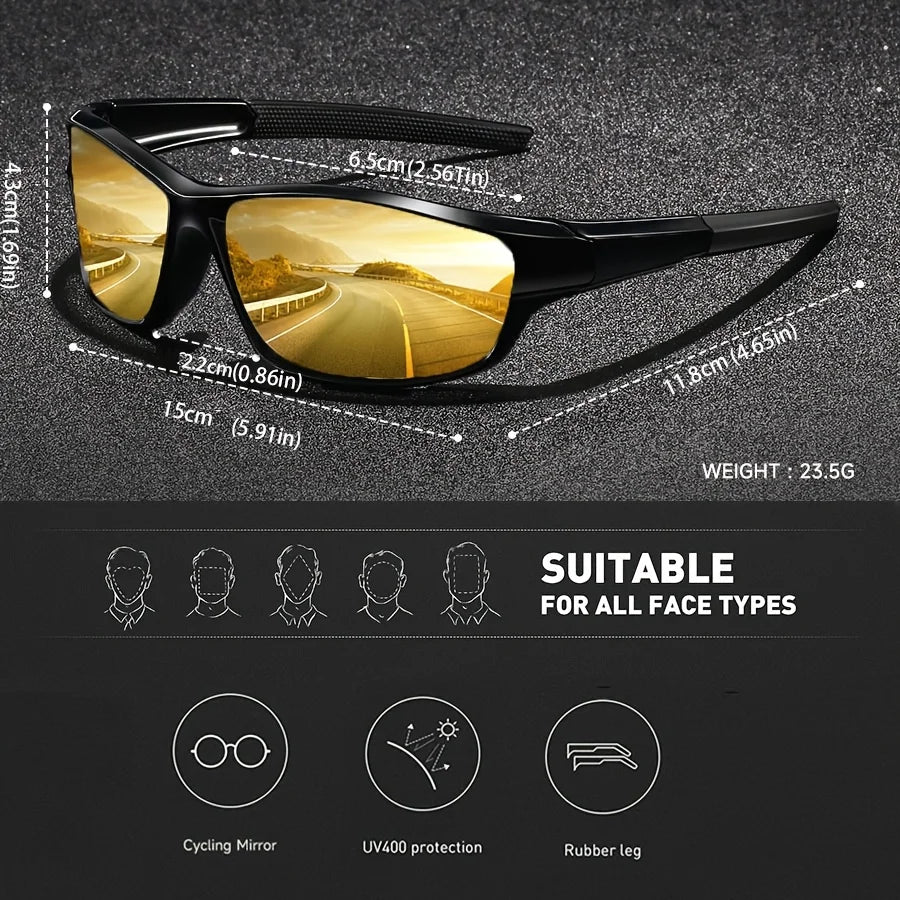 Anti-Glare Night Vision Yellow Driving & Outdoor Glasses
