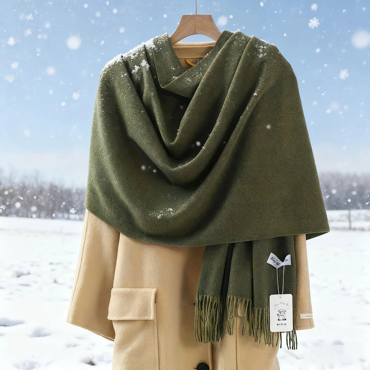 Luxurious Wool-Blend Winter Pashmina Shawl & Scarf
