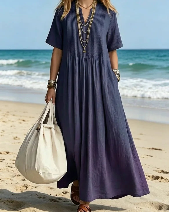 Women's Elegant A-Line Mesh Accent Dress