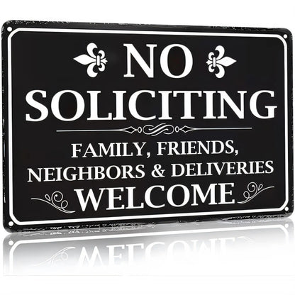 "No Soliciting" Vintage Metal Wall Sign