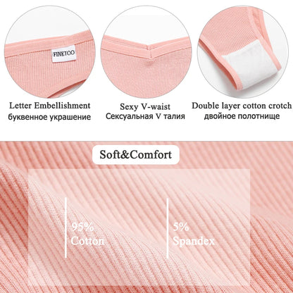 FINETOO 4Pcs Cotton Panties