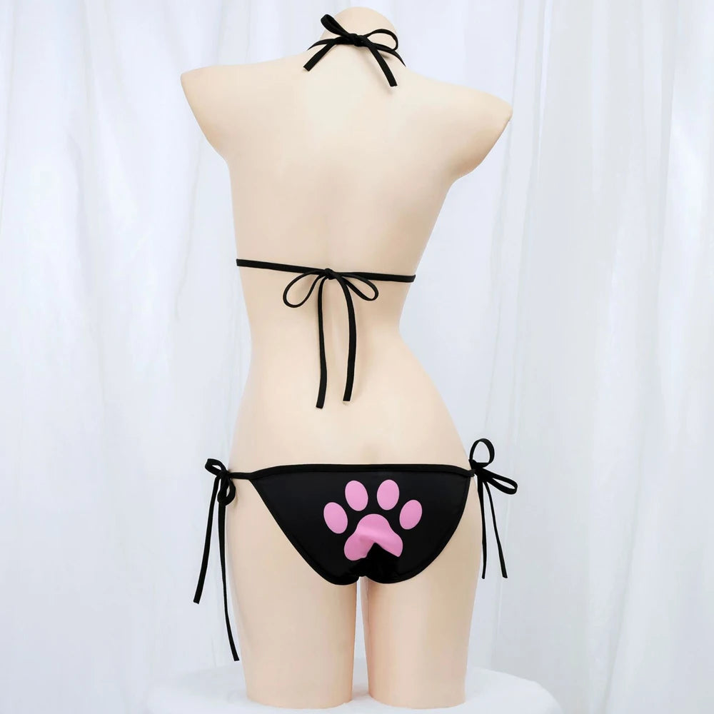 Kawaii Cat Paw Bikini Cosplay Swimsuit Set