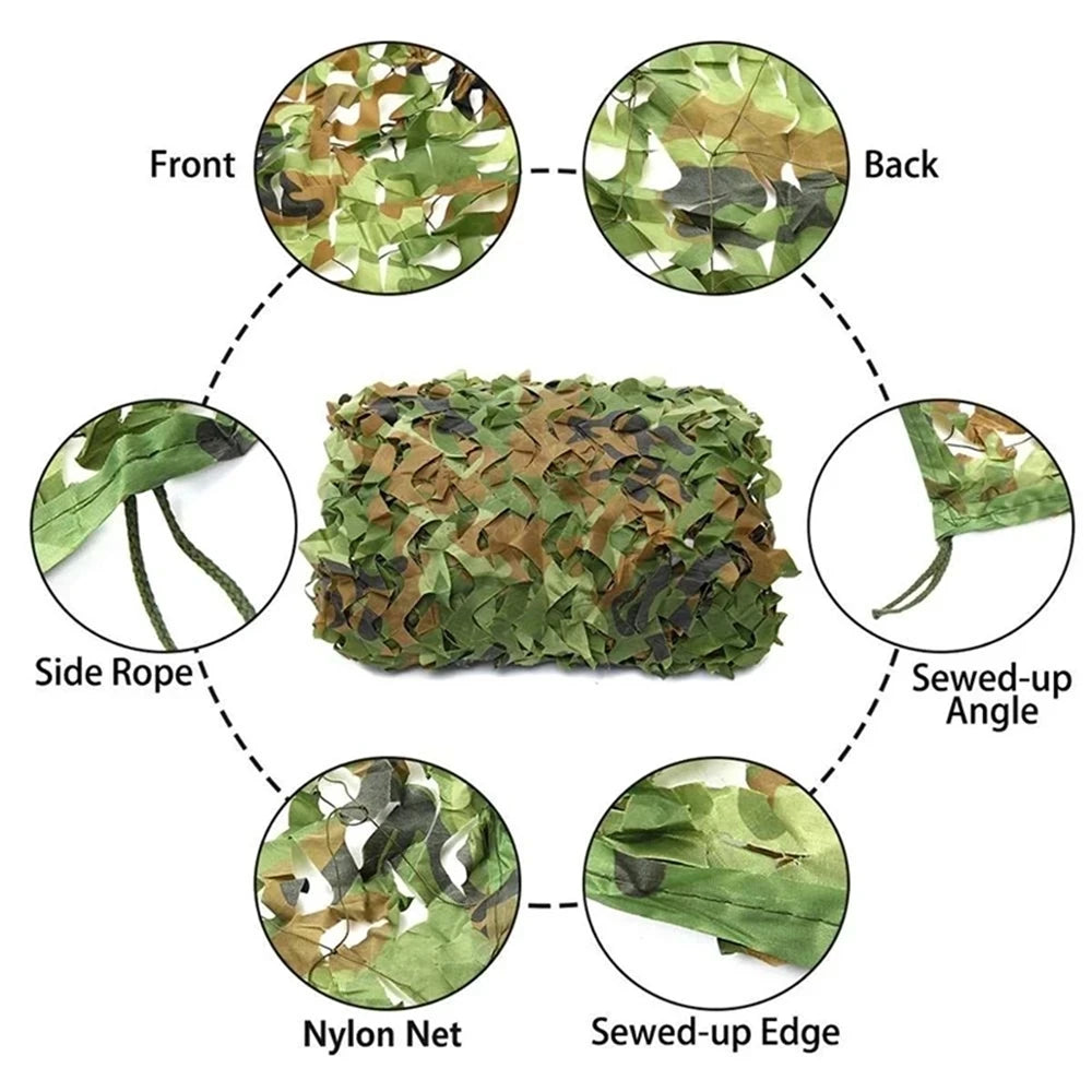 Multi-Purpose Military Camouflage Netting for Outdoor Shade & Decor