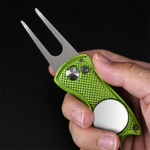 Foldable Golf Divot Repair Tool with Golf Ball Groove Cleaner