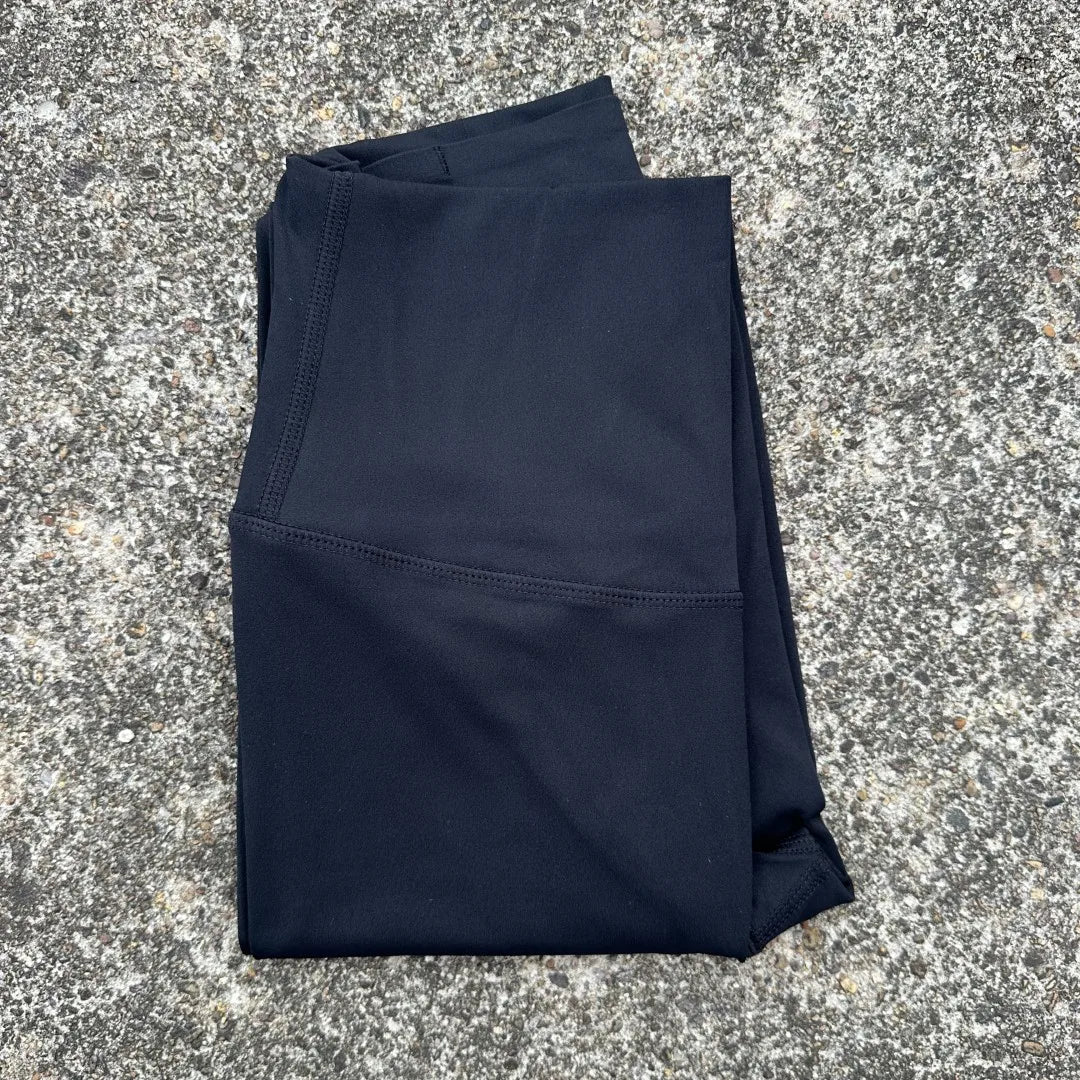 Solid Color High Waist Leggings with Pocket