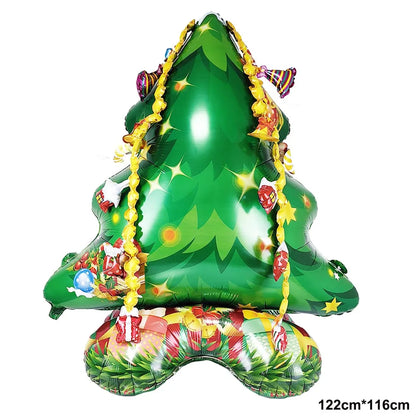 Large Standing 4D Foil Christmas Balloon - Inflatable Holiday Decor with Base