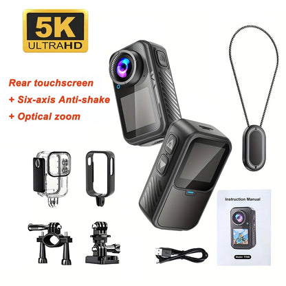 5K WiFi Magnetic Pocket Action Camera with 6-Axis Stabilization and Touch Screen