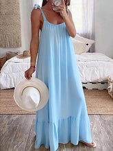 Solid Color Casual Loose Versatile Style Dress