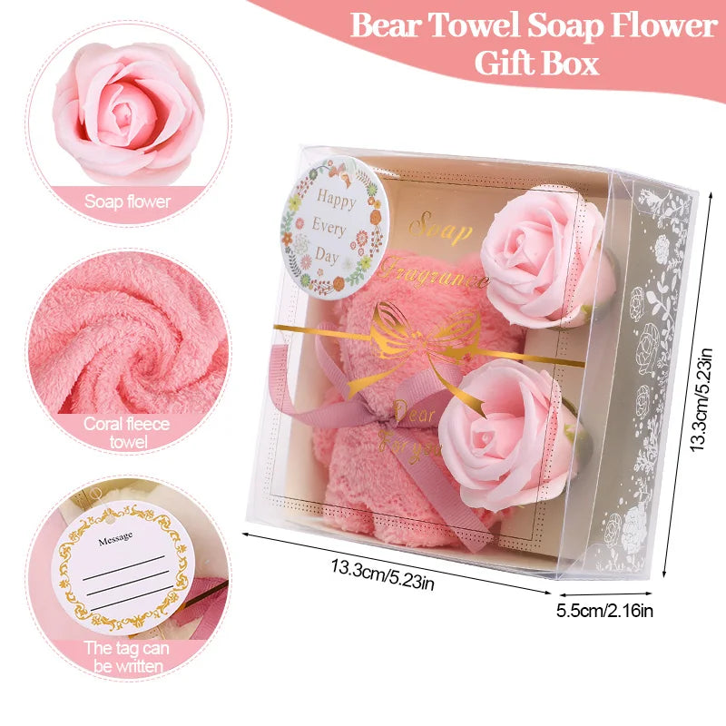 Towel Bear Soap Flower Gift Box