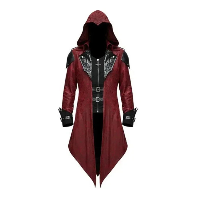 Men's Medieval Hooded Assassin Jacket & Surcoat Costume