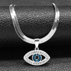 Vintage Crystal Evil Demon Eye Choker Necklace
