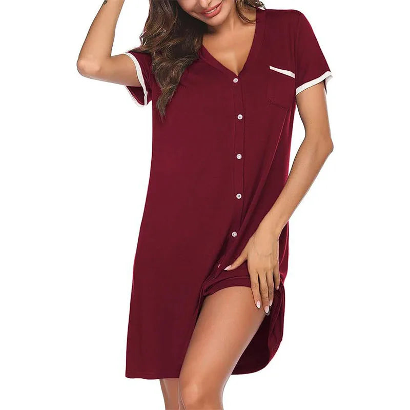 Women's Summer Casual Swing T-Shirt Dress - Loose Fit Beach Cover-Up Mini Dress with Pockets