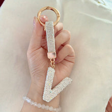 Sparkling Rhinestone Alphabet Keychain