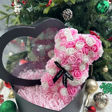 25cm Artificial Teddy Rose Flower Bear with Box