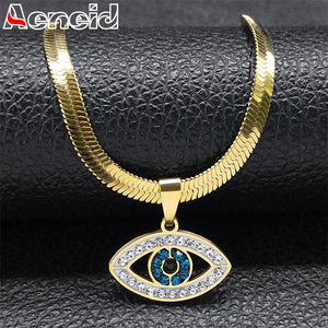 Vintage Crystal Evil Demon Eye Choker Necklace