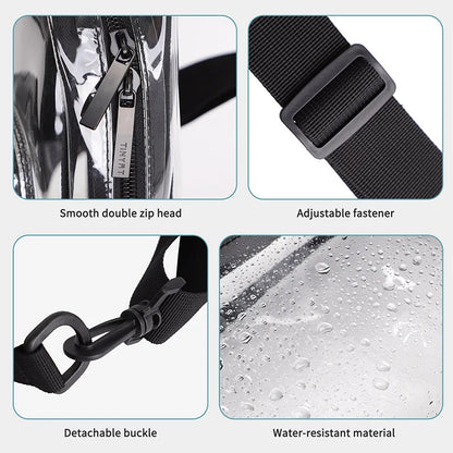 Clear Crossbody Chest Bag with USB Charging Port
