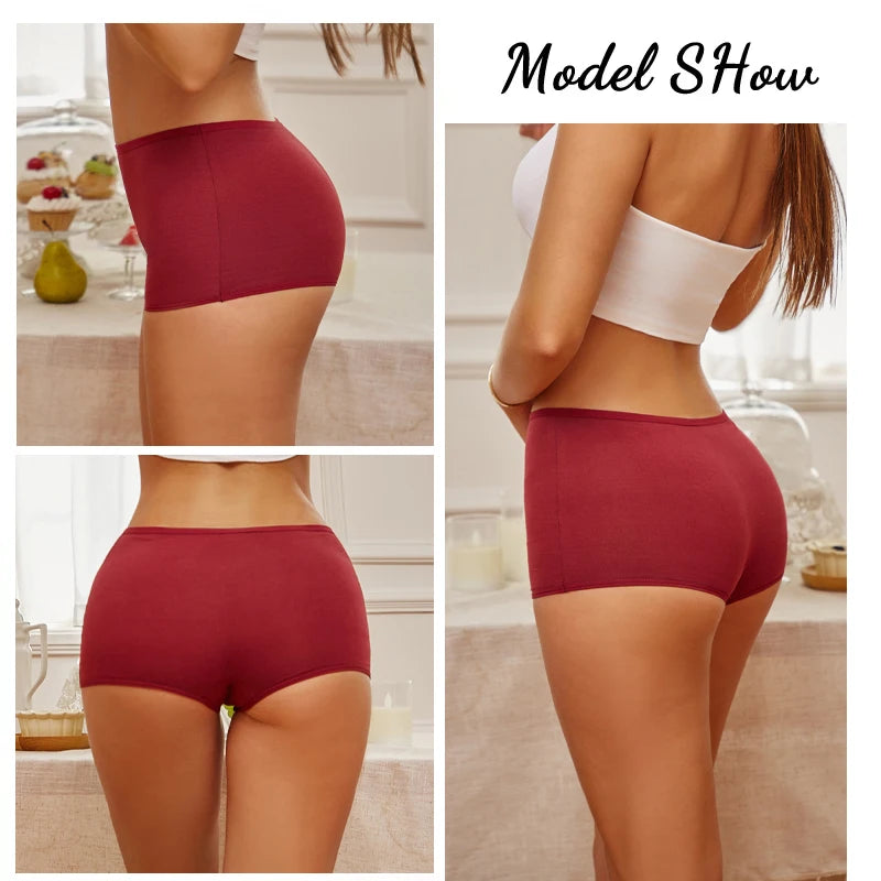 5Pcs Seamless Cotton Boyshorts