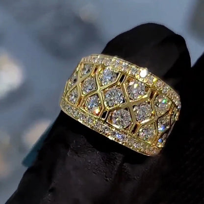 Huitan Gorgeous Full Ring with Cubic Zircons