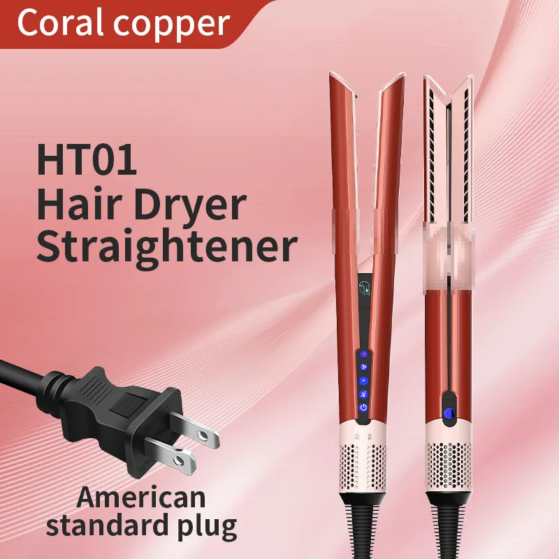 HT01 2-in-1 Hair Dryer & Straightener Brush