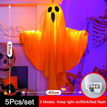 Hanging LED Light-Up Ghost Halloween Decoration