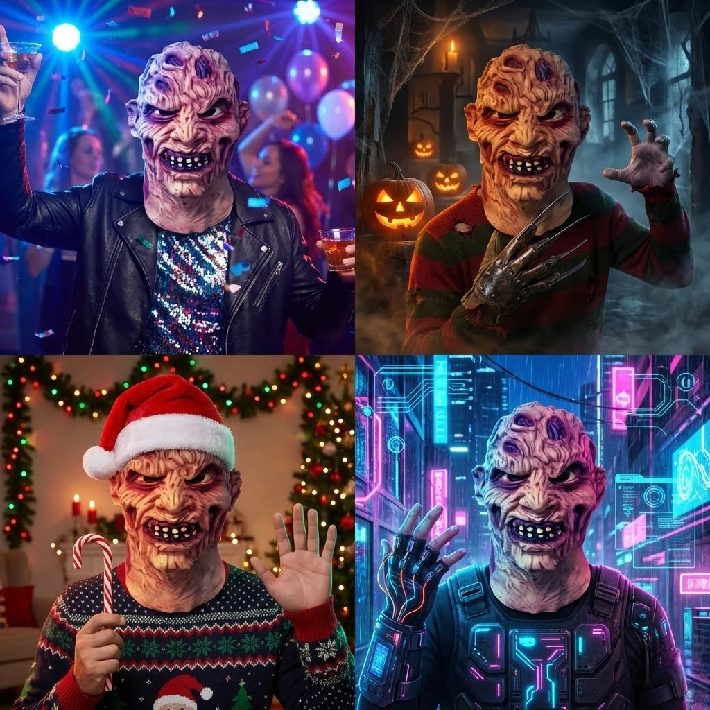 Scary Burn Face Latex Mask for Halloween Cosplay