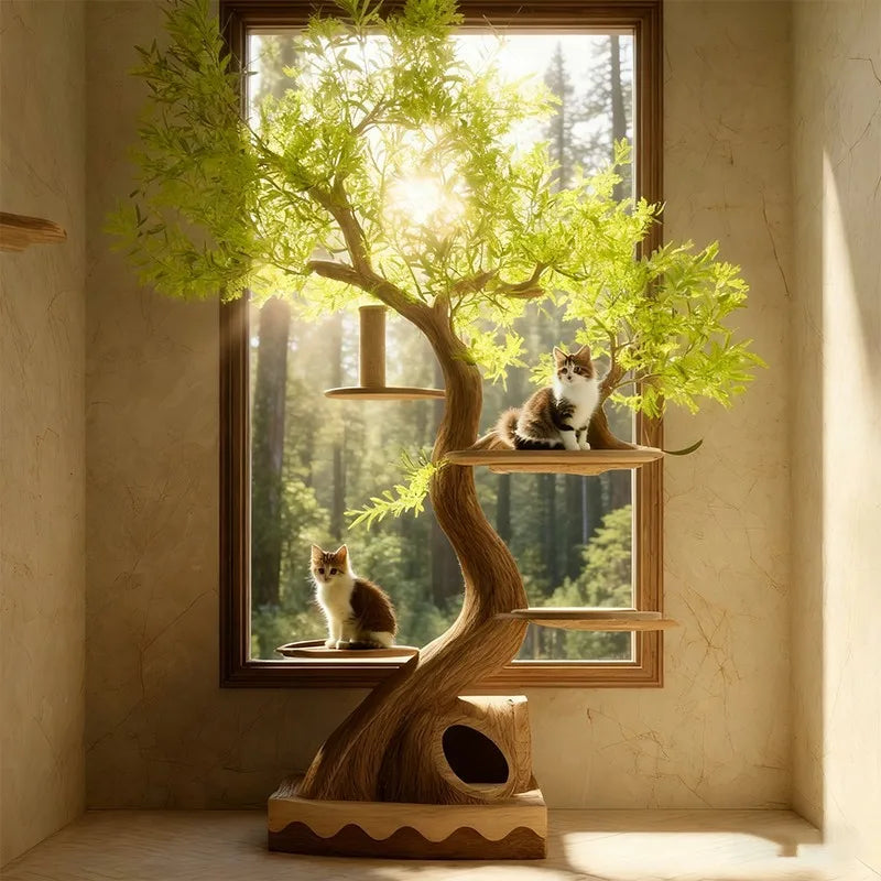 Large Luxury Modular Wooden Cat Villa & Climbing Tree
