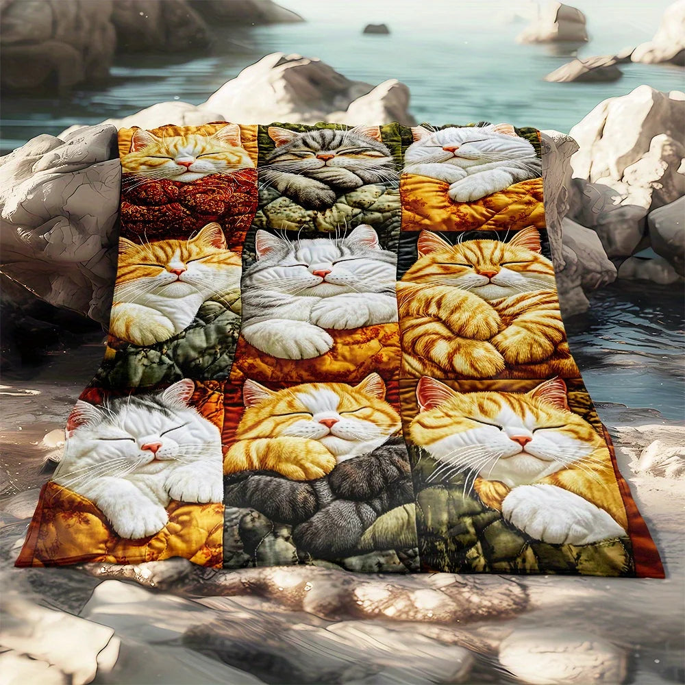Cute Cat Print Blanket